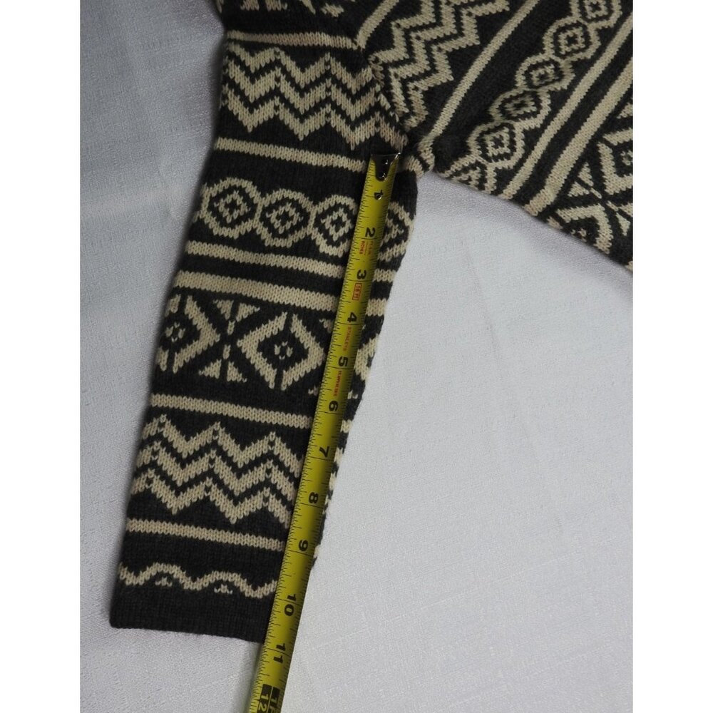 Pink Rose Sweater Dress Small Gray Black White Geometric Aztec Fair Isle Knit - Picture 5 of 8